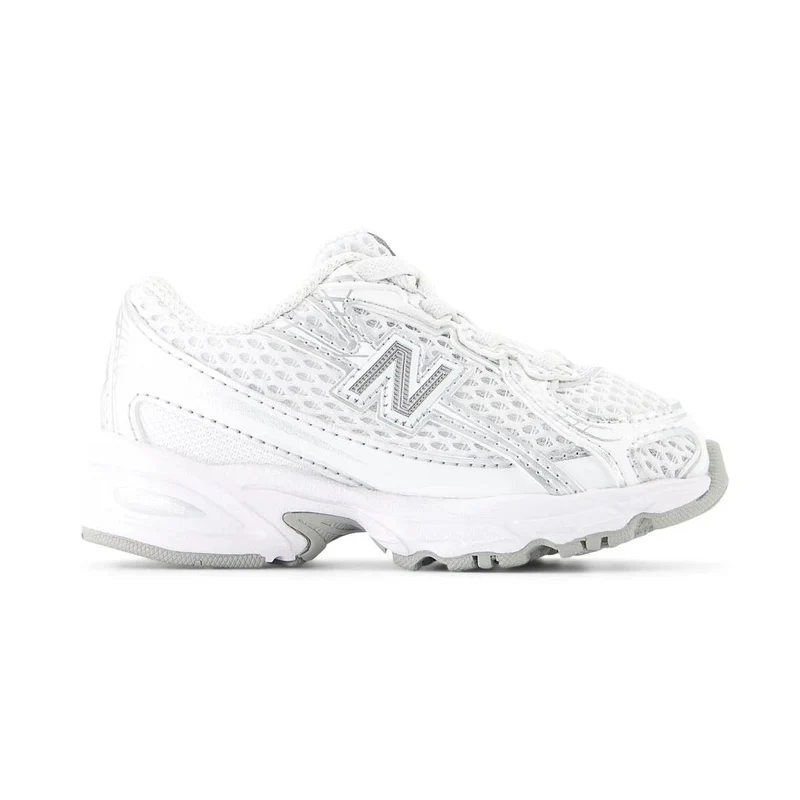 New Balance Infant & Toddler 740 Bungee Lace Shoes White/Silver Metallic / 10 / Wide