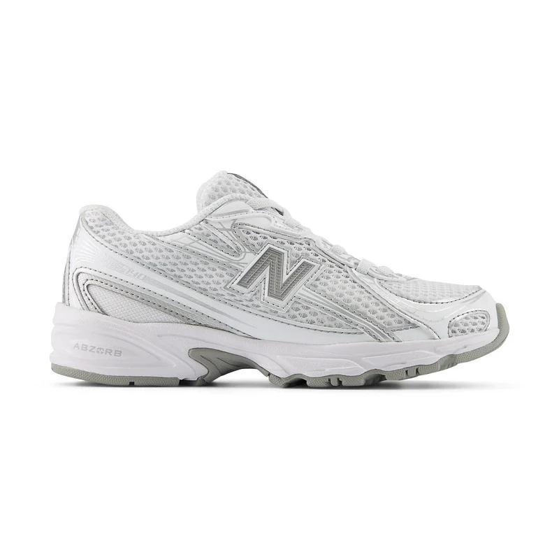 New Balance Boys' 740 Bungee Lace Shoes White/Silver Metallic / 10.5 / Wide