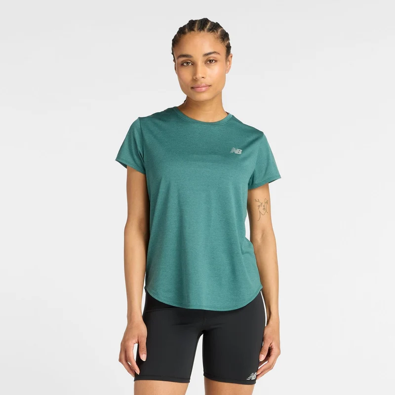 New Balance Women's Sport Core Heather T-Shirt New Spruce Heather / L