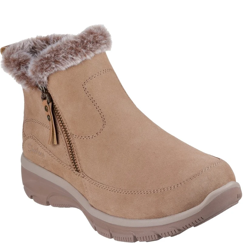 Skechers Easy Going Cool Zip! Ankle Boots Tan / 6