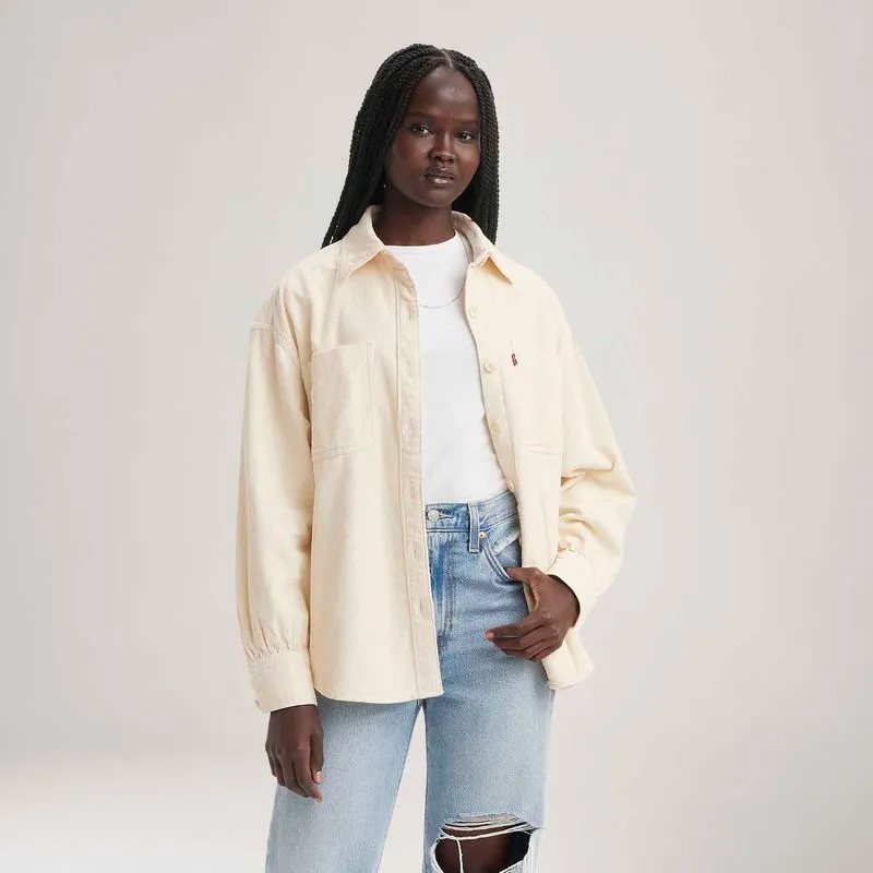 Camisa Levi's® Orion Corduroy Overshirt Off White - XS USA | PP BR