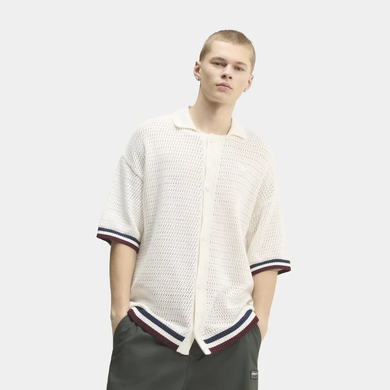 Crochet Mens Jersey (Cloud White) XL