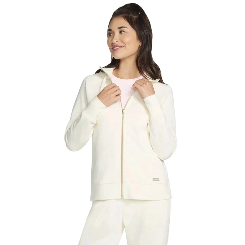 Skechers Performance Skechluxe Elevate Hooded Jacket Women's Off White Jacket M