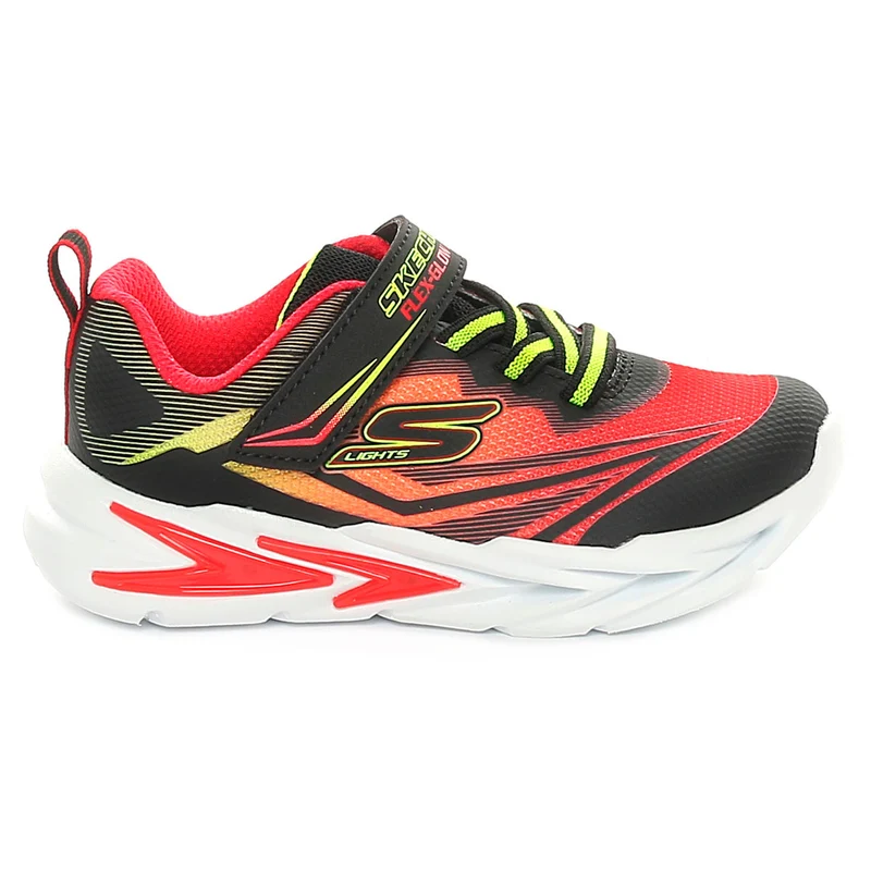 Sneakers Bambino Skechers S Lights Flex-Glow Ultra Nero Rosso 26