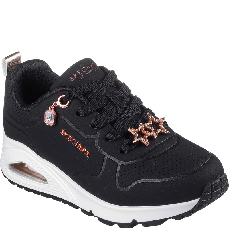 Skechers Uno Gen1 Trendy Jewels Trainers Black/Rose Gold / Junior 1.5