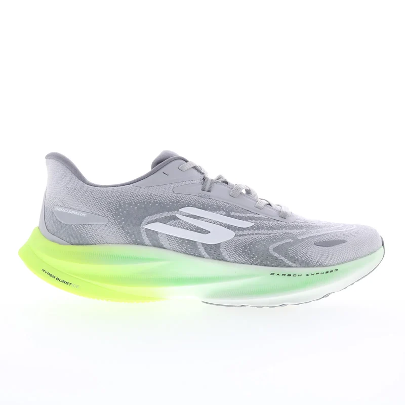 Skechers Aero Spark 246200-GYLM Mens Gray Mesh Athletic Running Shoes 9