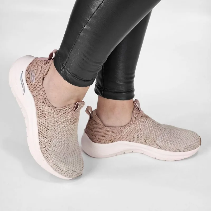 Tênis Skechers Sem Cadarço Feminino Arch Fit 2.0 38 / Bege