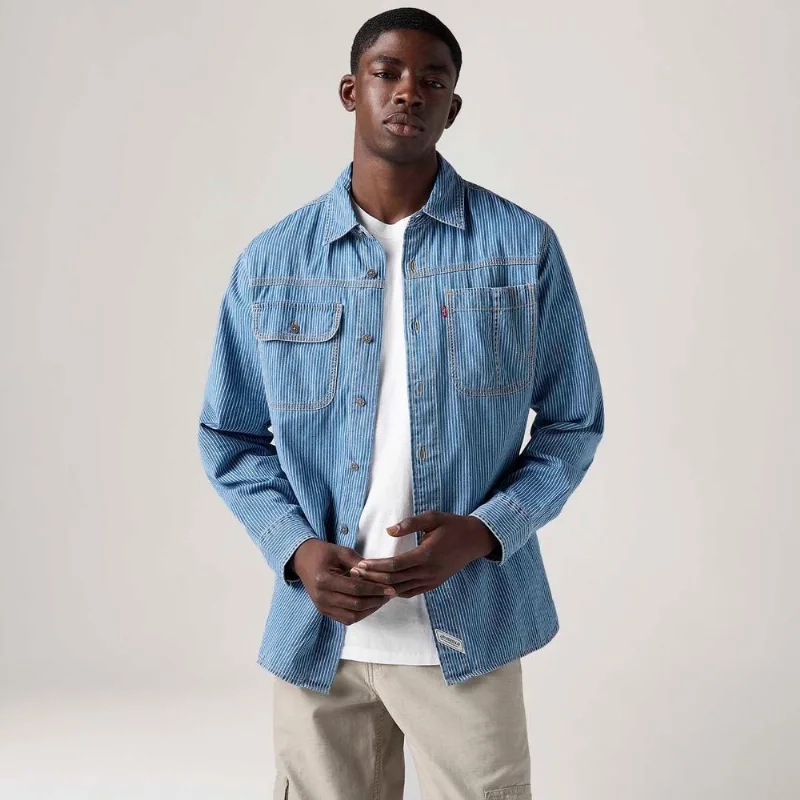 Camisa Levi's® Auburn Worker Lavagem Média Manga Longa - S USA | P BR