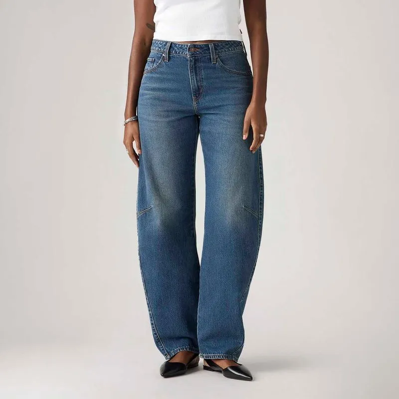 Calça Jeans Levi's® Baggy Dad Barrel Lavagem Escura - 30X32 USA | 41 BR