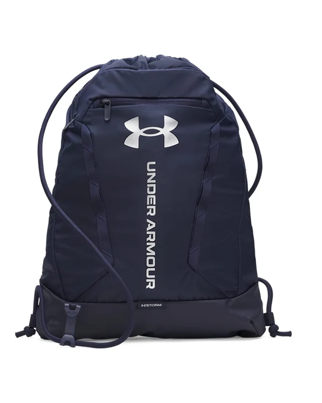 Under Armour 6000519 Hustle Sackpack - Midnight Navy Midnight Navy Metallic Silver Blue-Navy Gray-Light / One Size Fits Most