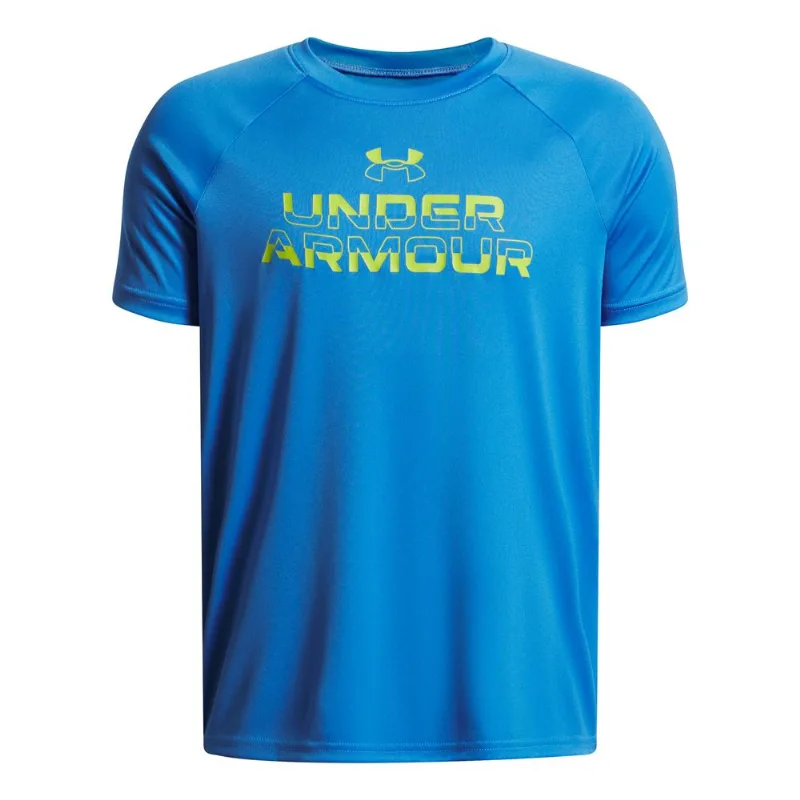 Camiseta de Treino Under Armour Tech Split Infantil 10 Azul