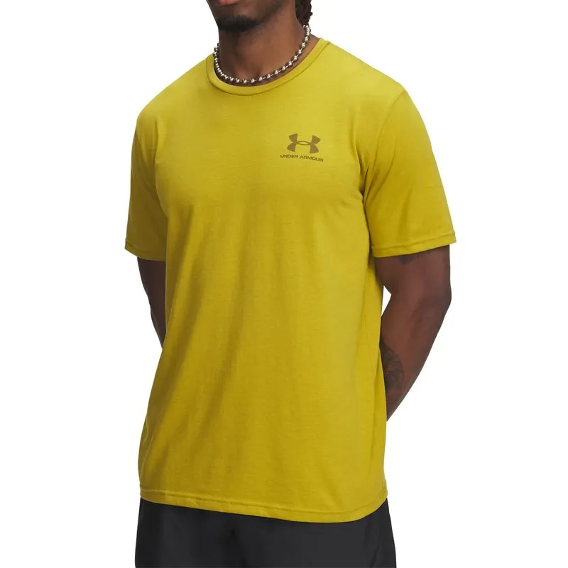 Camiseta Casual Under Armour Left Chest Amarelo Queimado M