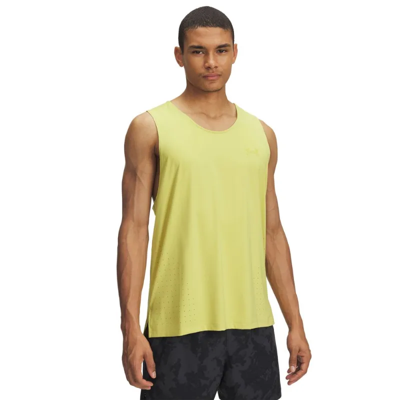 Regata de Corrida Under Armour Launch Elite Singlet G Amarelo