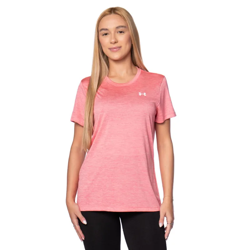 Camiseta Feminina Under Armour Tech Antiodor Mesclada Rosa - GG