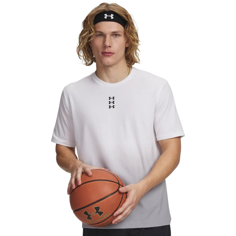 UA Men Hoops Triple Logo Short Sleeve | 6011246 SM / 6011246-100