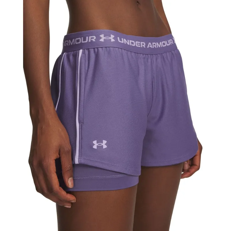 Shorts de Treino 2 em 1 Under Armour Tech Play Up P Roxo