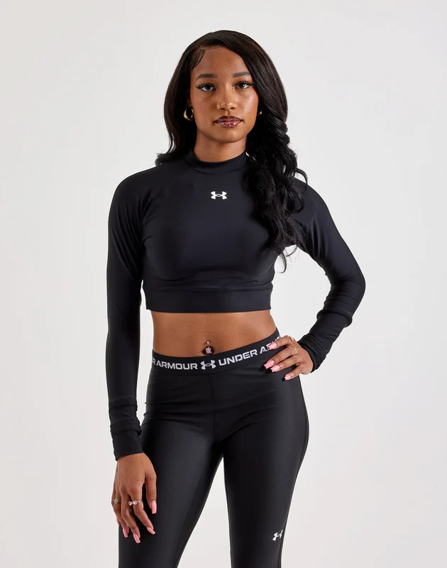 Under Armour HeatGear Crop Mock Long-Sleeve Top SM