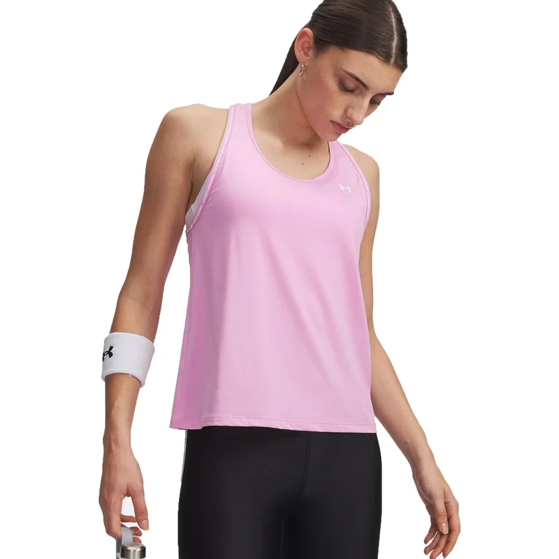Canotta Donna Under Armour Tech Knockout Rosa Bianco M