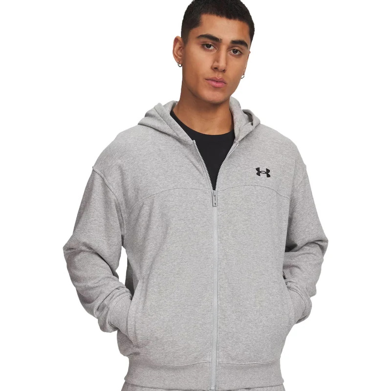 Felpa Uomo Under Armour Rival Lightweight Grigio Nero L