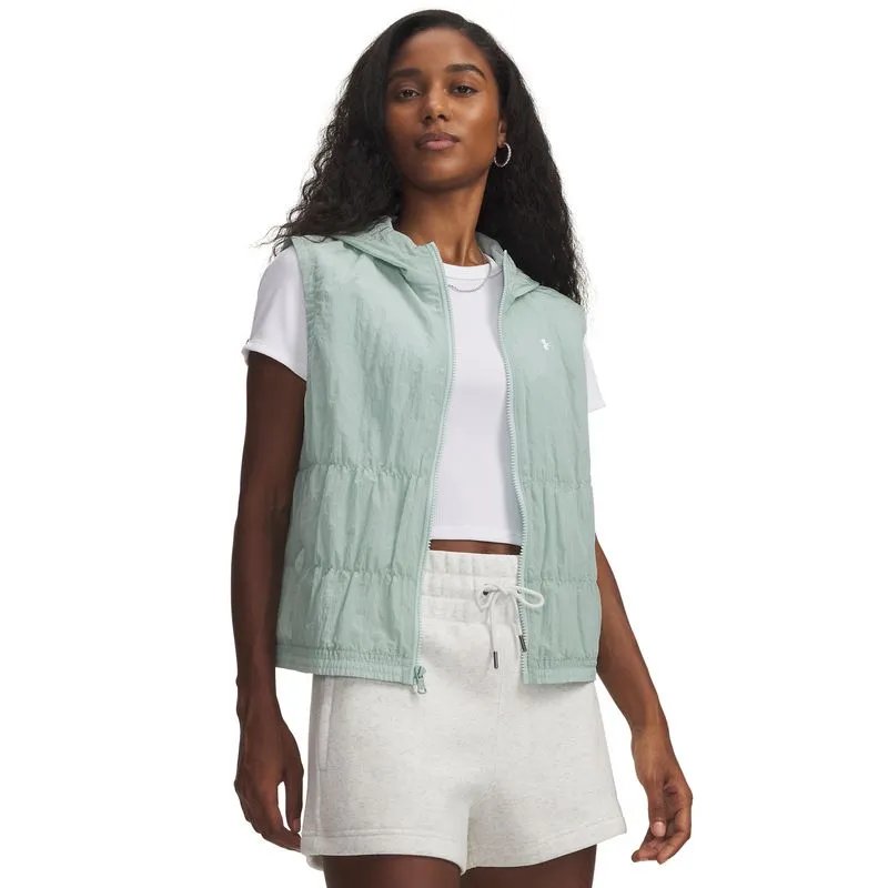 UA Rival Woven Ruched Vest-BLU S