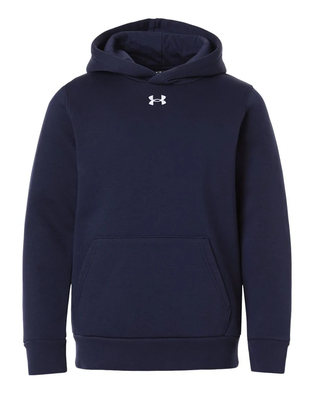 Under Armour 6014162 Youth Team Icon Fleece Hooded Sweatshirt - Midnight Navy White Blue-Navy / Youth S