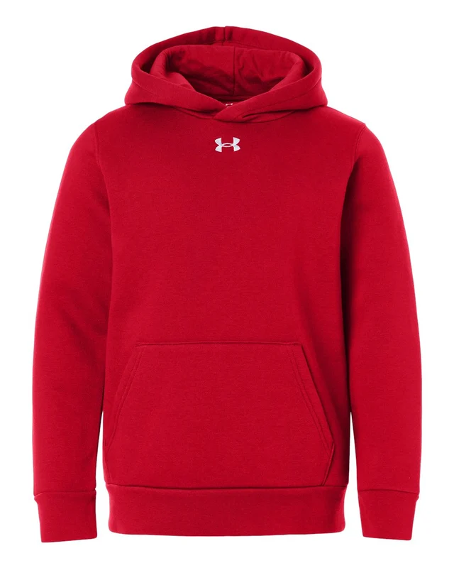 Under Armour 6014162 Youth Team Icon Fleece Hooded Sweatshirt - Red White Red / Youth L