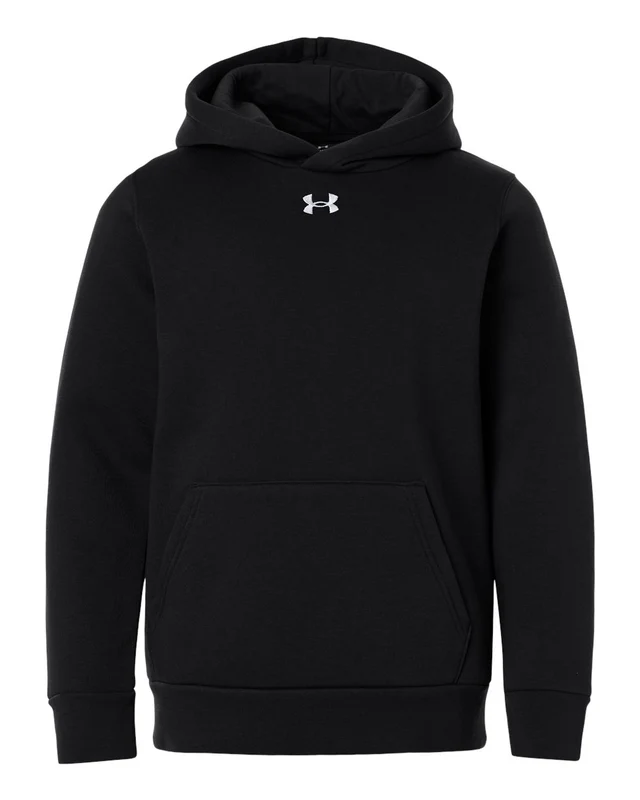 Under Armour 6014162 Youth Team Icon Fleece Hooded Sweatshirt - Black White Black / Youth M