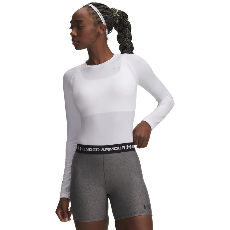 UA HG Authentics Comp LS-WHT XS