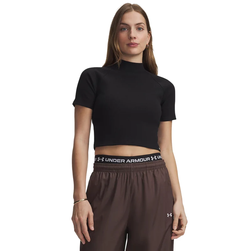 T-Shirt Donna Under Armour Rival Rib Nero Bianco XS