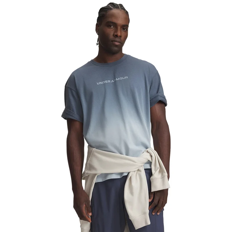 T-Shirt Uomo Under Armour Heavyweight Gradient Blu Bianco XL