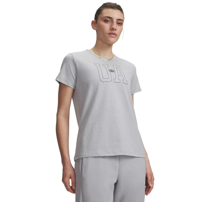 T-Shirt Donna Under Armour Icon Fleece Graphic Grigio L