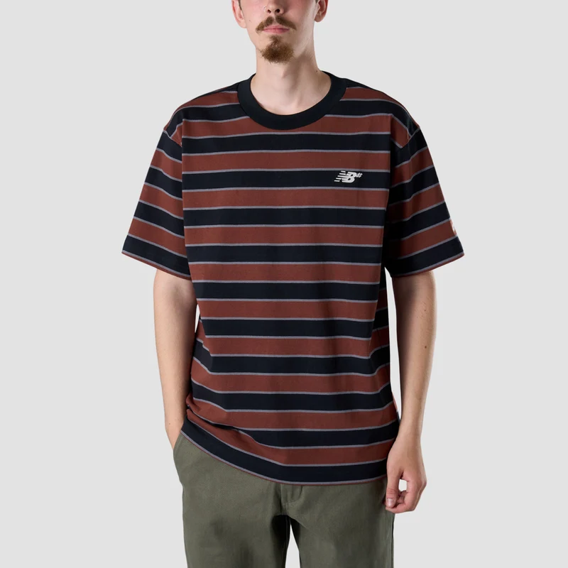 New Balance Numeric Thin Stripe T-Shirt Black Medium / Black