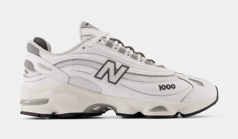 1000 Mens Running Shoes (White/Silver) 10
