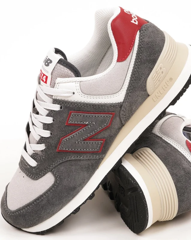 New Balance 574 Trainers Grey / Dark Red 11.5