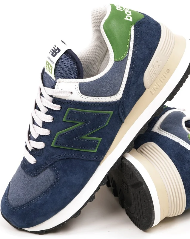 New Balance 574 Trainers Navy / Green 10.5