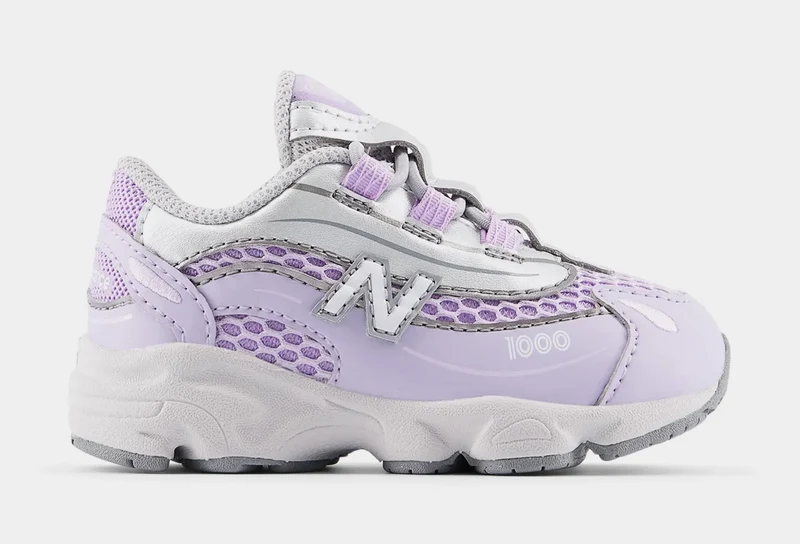 1000 Bungee Lace Infant Toddler Running Shoes (Lavender/Light Silver) 5C