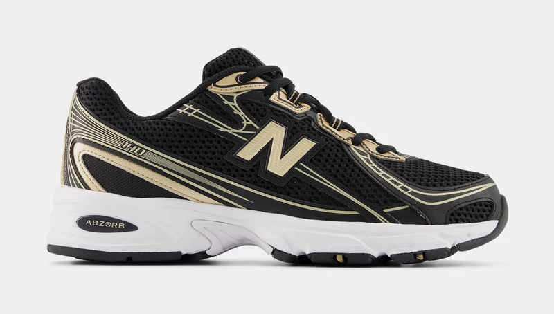 740 Mens Lifestyle Shoes (Black/White/Gold) 11.5