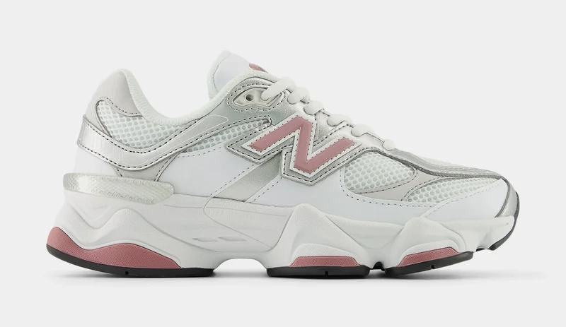 9060 Grade School Lifestyle Shoes (White/Pink) 3.5Y