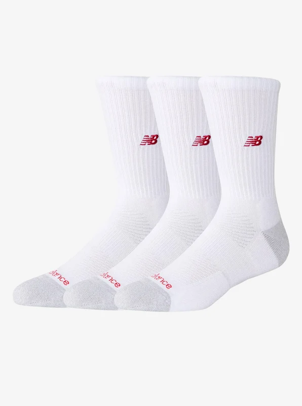 Active Premium Crew Socks 3 Pack WHT/WHT / M