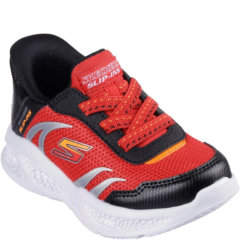 Skechers Meteor-Lights Brisk-Beams Trainers Red/Black / Infant 5