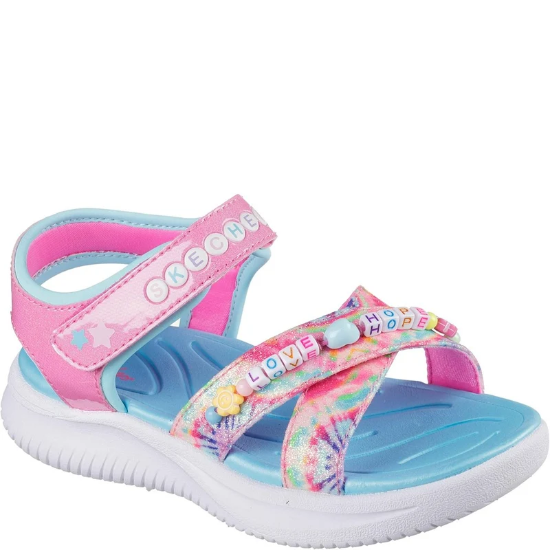 Skechers Jumpsters Tie Dye BFFs Sandals Pink Multi / Junior 13.5