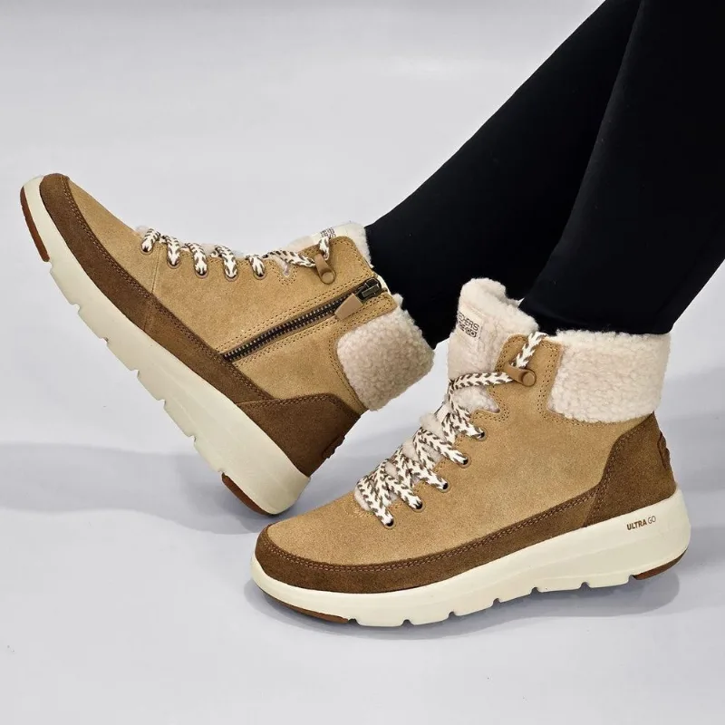 Bota Skechers Feminina Impermeável Glacial Ultra Autumn Days 37 / Bege