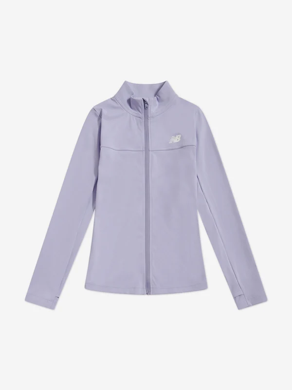 New Balance Girls Daybreak Performance Funnel Track Jacket in Purple Purple / 9 - 10 Yrs