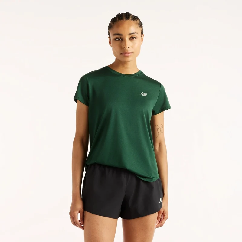 New Balance Women's Sport Core Heather T-Shirt Nordic Green / M