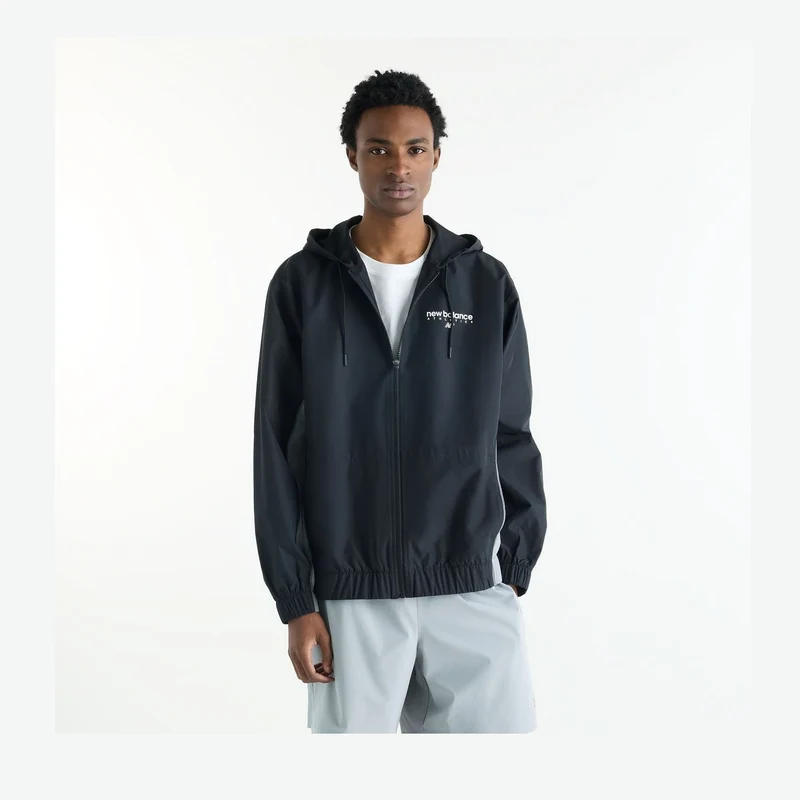 New Balance Men's Sport Linear Graphic Woven Jacket Black / S