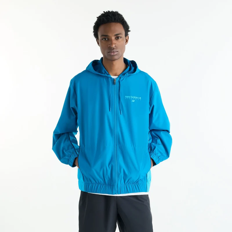 New Balance Men's Sport Linear Graphic Woven Jacket North Sea / XL