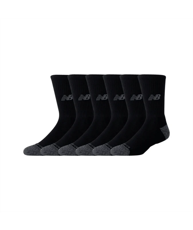 New Balance Active Crew Socks 6 Pack Nordic Green/Cherry Leather / M