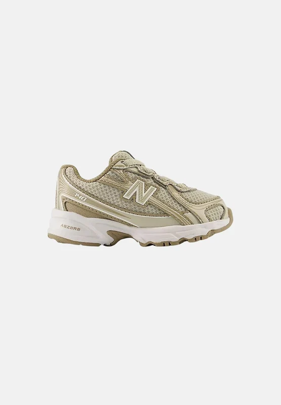 NEW BALANCE Sneakers 740 BUNGEE LACE beige e tortora da neonato 23.5