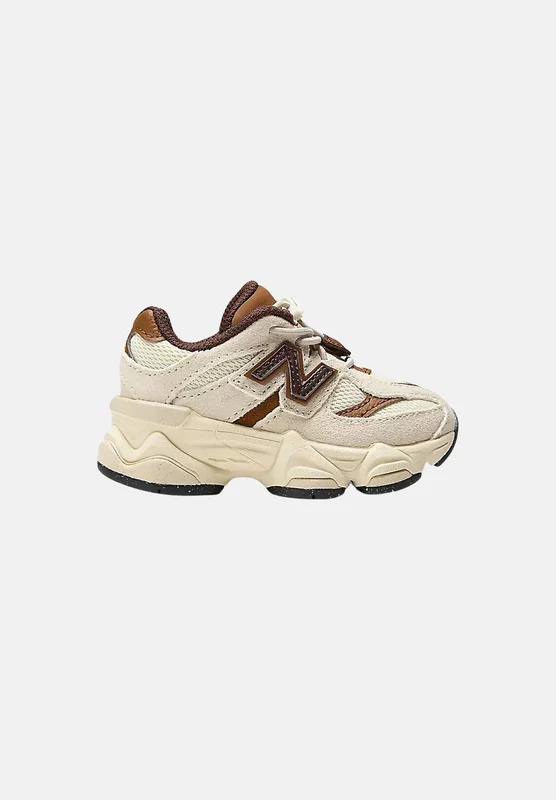 NEW BALANCE Sneakers 9060 BUNGEE crema e marrone da neonato 23.5