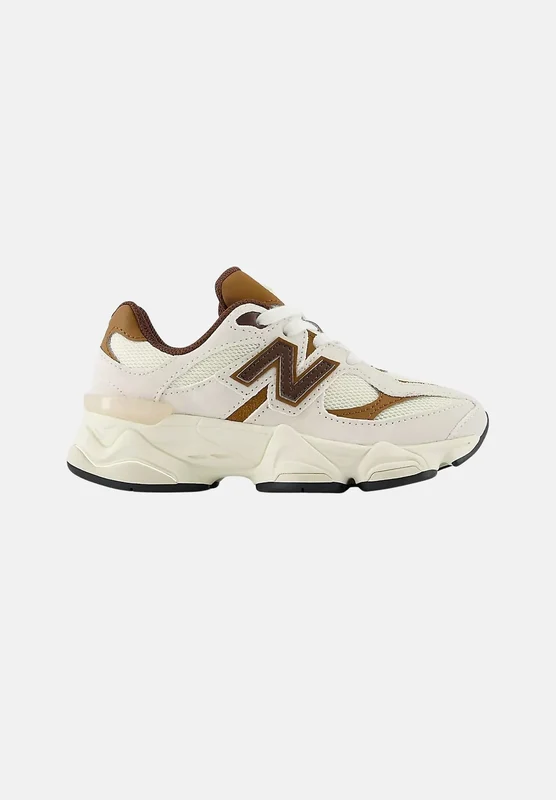 NEW BALANCE Sneakers 9060 LACE panna e marrone per bambino e bambina 28.5